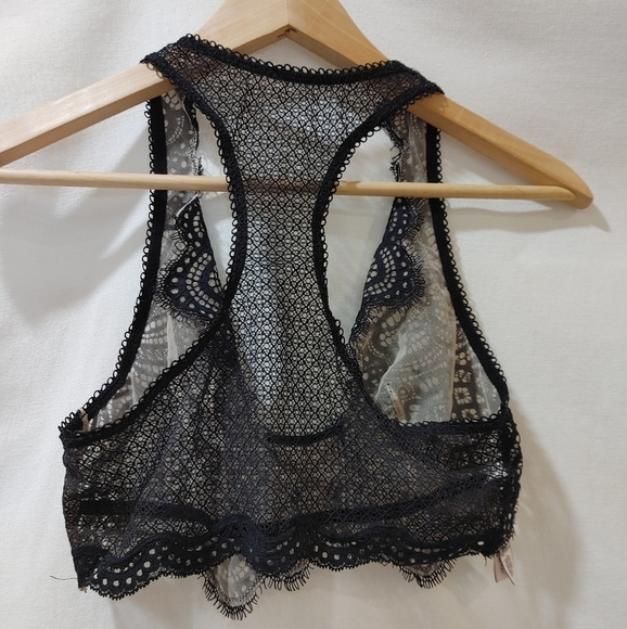 Victoria's Secret Dream Angels Eyelash Lace Bralette Racerback Black Small‎ S - Picture 2 of 6